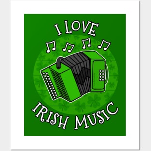 St Patrick's Day Accordion, I Love Irish Music Posters and Art